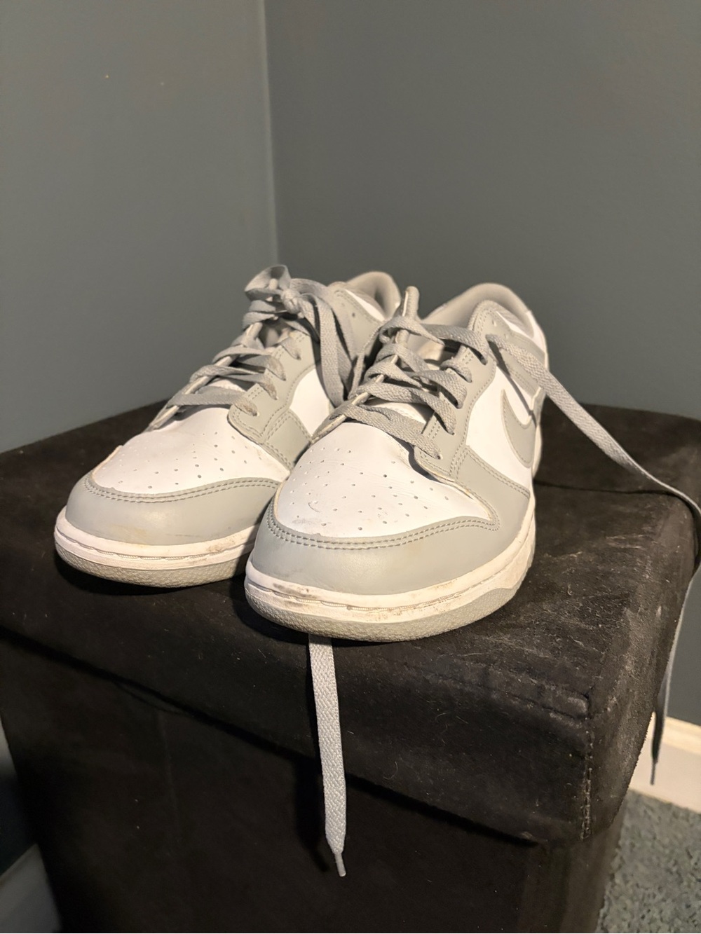 Nike White and Light Gray Low-Top Sneakers